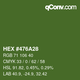 Color code: HEX #476A28 | qconv.com