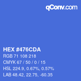 Color code: HEX #476CDA | qconv.com