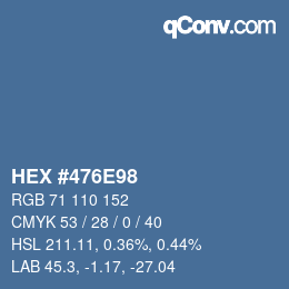 Color code: HEX #476E98 | qconv.com