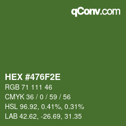 Color code: HEX #476F2E | qconv.com