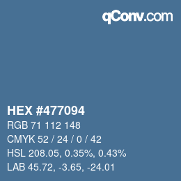 カラーコード: HEX #477094 | qconv.com
