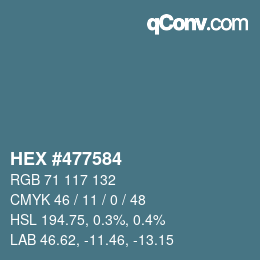 Color code: HEX #477584 | qconv.com
