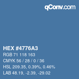 カラーコード: HEX #4776A3 | qconv.com