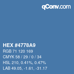 颜色代码: HEX #4778A9 | qconv.com