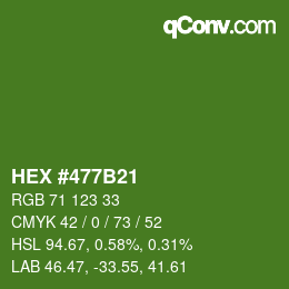 Color code: HEX #477B21 | qconv.com