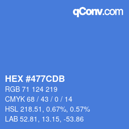 Farbcode: HEX #477CDB | qconv.com