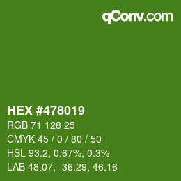 Color code: HEX #478019 | qconv.com