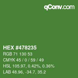 カラーコード: HEX #478235 | qconv.com