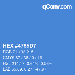 Farbcode: HEX #4785D7 | qconv.com