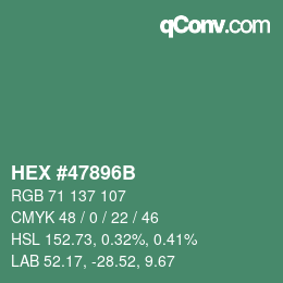 Color code: HEX #47896B | qconv.com
