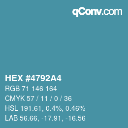 Farbcode: HEX #4792A4 | qconv.com