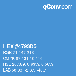 颜色代码: HEX #4793D5 | qconv.com