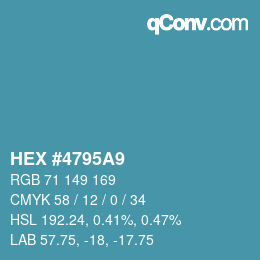 Farbcode: HEX #4795A9 | qconv.com