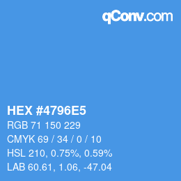 Código de color: HEX #4796E5 | qconv.com