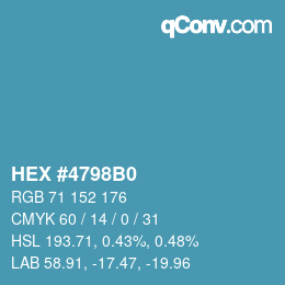 颜色代码: HEX #4798B0 | qconv.com