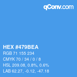 カラーコード: HEX #479BEA | qconv.com