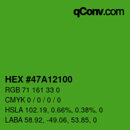 Color code: HEX #47A12100 | qconv.com