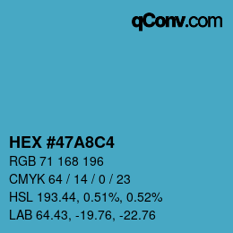 Color code: HEX #47A8C4 | qconv.com