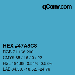 Color code: HEX #47A8C8 | qconv.com