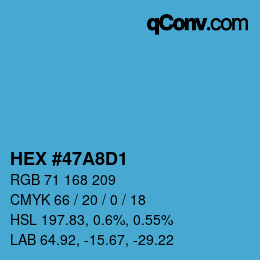 Color code: HEX #47A8D1 | qconv.com