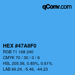 Color code: HEX #47A8F0 | qconv.com