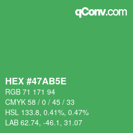 Farbcode: HEX #47AB5E | qconv.com