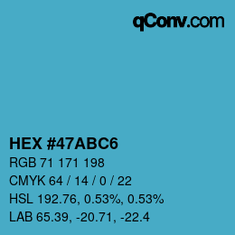 Farbcode: HEX #47ABC6 | qconv.com