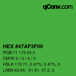 Color code: HEX #47AF3F00 | qconv.com