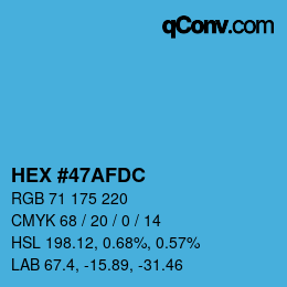 颜色代码: HEX #47AFDC | qconv.com