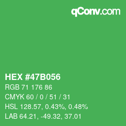Color code: HEX #47B056 | qconv.com