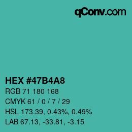 Color code: HEX #47B4A8 | qconv.com