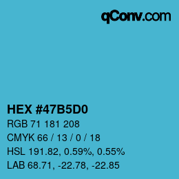 カラーコード: HEX #47B5D0 | qconv.com