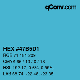 颜色代码: HEX #47B5D1 | qconv.com