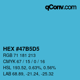 カラーコード: HEX #47B5D5 | qconv.com