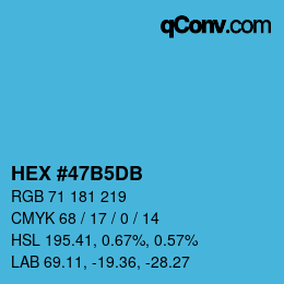 颜色代码: HEX #47B5DB | qconv.com