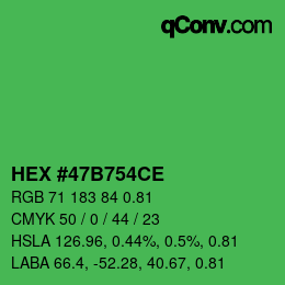 Código de color: HEX #47B754CE | qconv.com