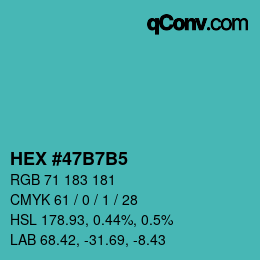 Color code: HEX #47B7B5 | qconv.com