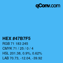 カラーコード: HEX #47B7F5 | qconv.com