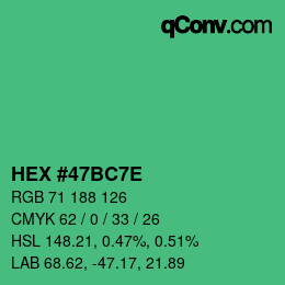 Color code: HEX #47BC7E | qconv.com