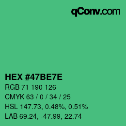 Color code: HEX #47BE7E | qconv.com