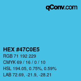 Color code: HEX #47C0E5 | qconv.com