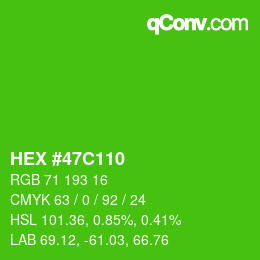 颜色代码: HEX #47C110 | qconv.com