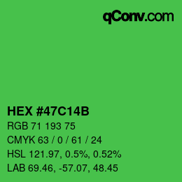 Color code: HEX #47C14B | qconv.com