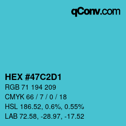 カラーコード: HEX #47C2D1 | qconv.com