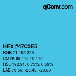 Color code: HEX #47C3E5 | qconv.com