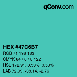 Color code: HEX #47C6B7 | qconv.com