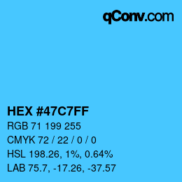 Color code: HEX #47C7FF | qconv.com