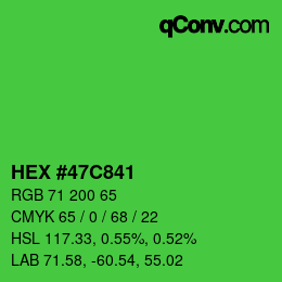 颜色代码: HEX #47C841 | qconv.com