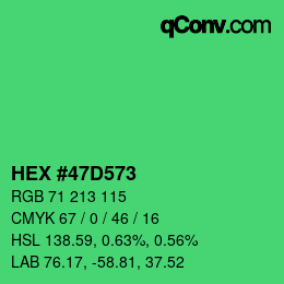 Color code: HEX #47D573 | qconv.com