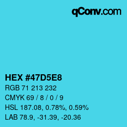 Color code: HEX #47D5E8 | qconv.com